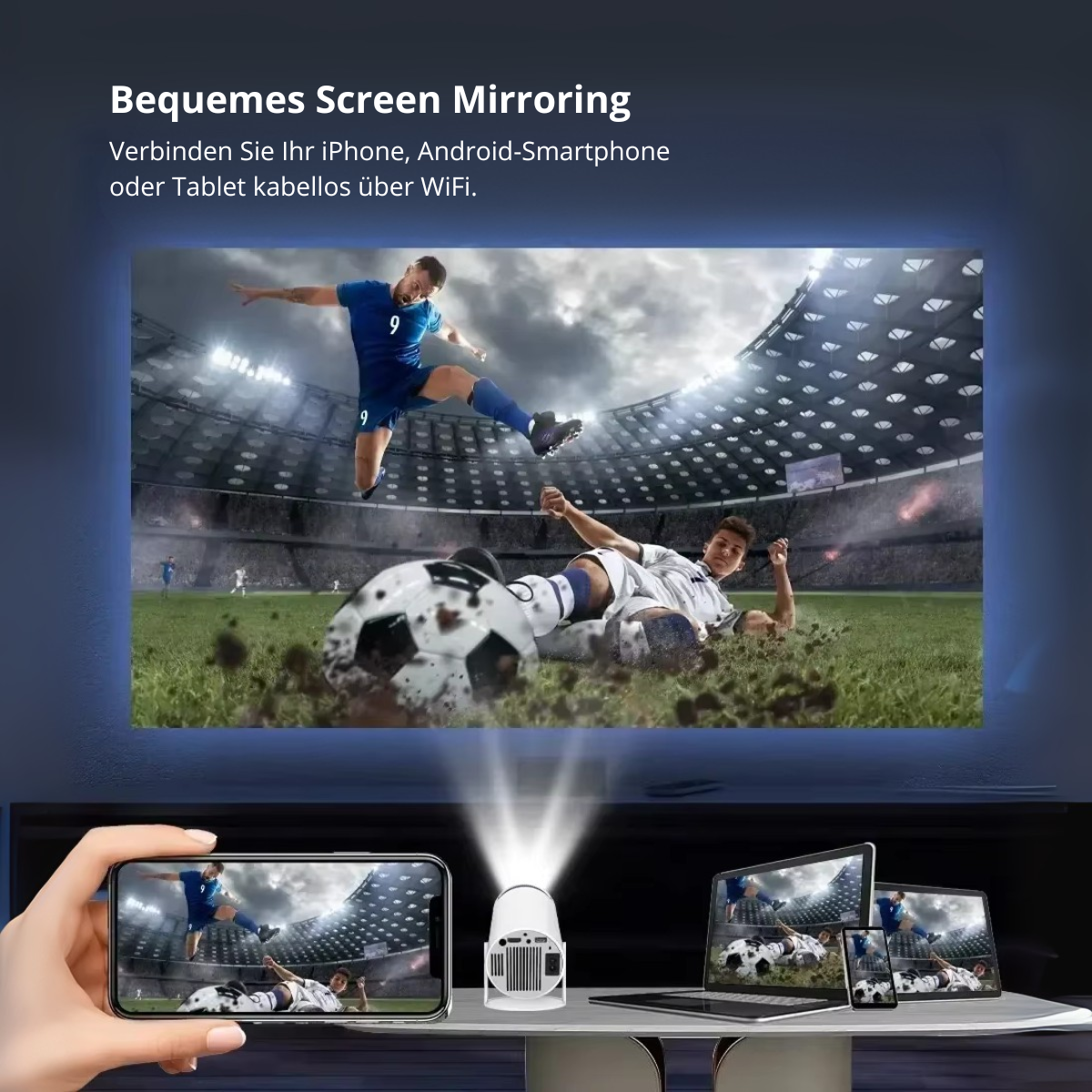 HY300 TRAGBARER MINI BEAMER HOME CINEMA 4K WI-FI