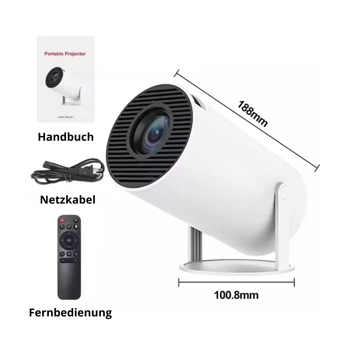 HY300 TRAGBARER MINI BEAMER HOME CINEMA 4K WI-FI