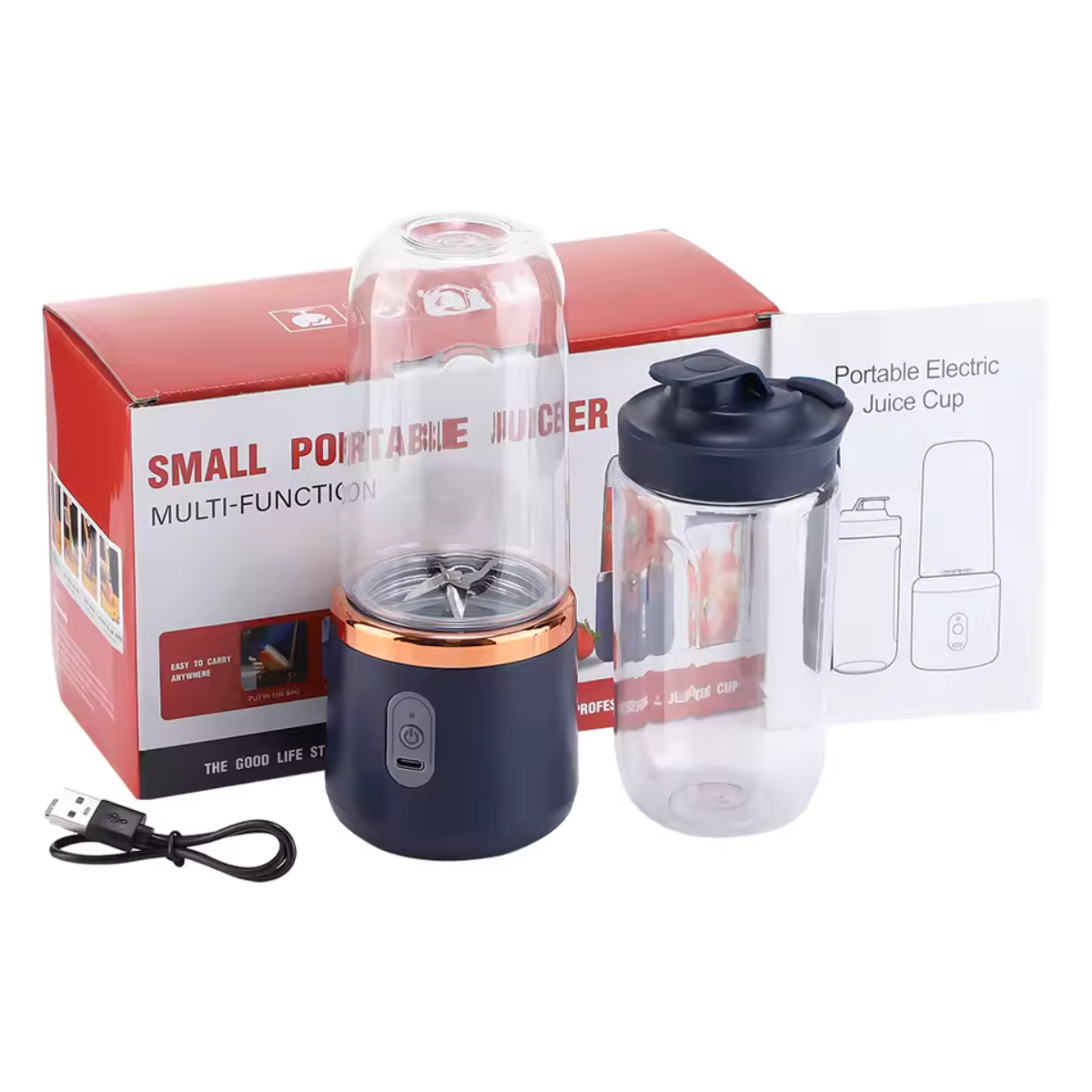 TRAGBARER SMOOTHIE-MIXER MIT 2 BECHERN