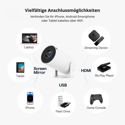 HY300 TRAGBARER MINI BEAMER HOME CINEMA 4K WI-FI